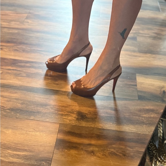 Cognac Christian Louboutin calf leather heels, size 36 (5.5/6 US) - Picture 3 of 13
